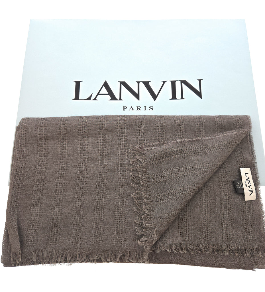 Lanvin Beige Luxurious Modern Cashmere SIlk Blend Scarf