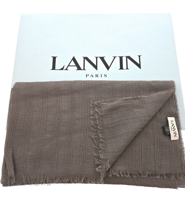 Lanvin Taupe Luxurious Modern Cashmere SIlk Blend Scarf