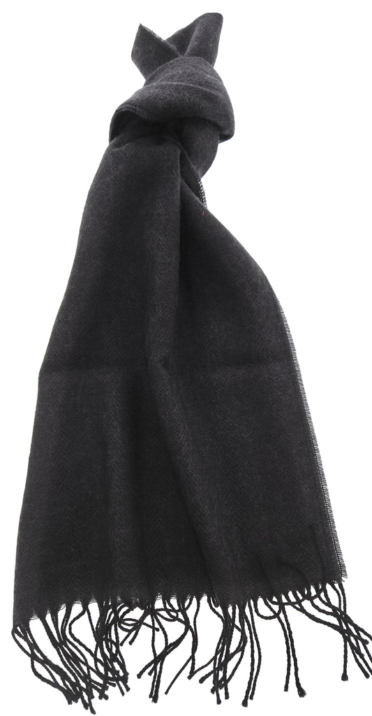 Lanvin Black Luxurious Modern 100% Wool Scarf