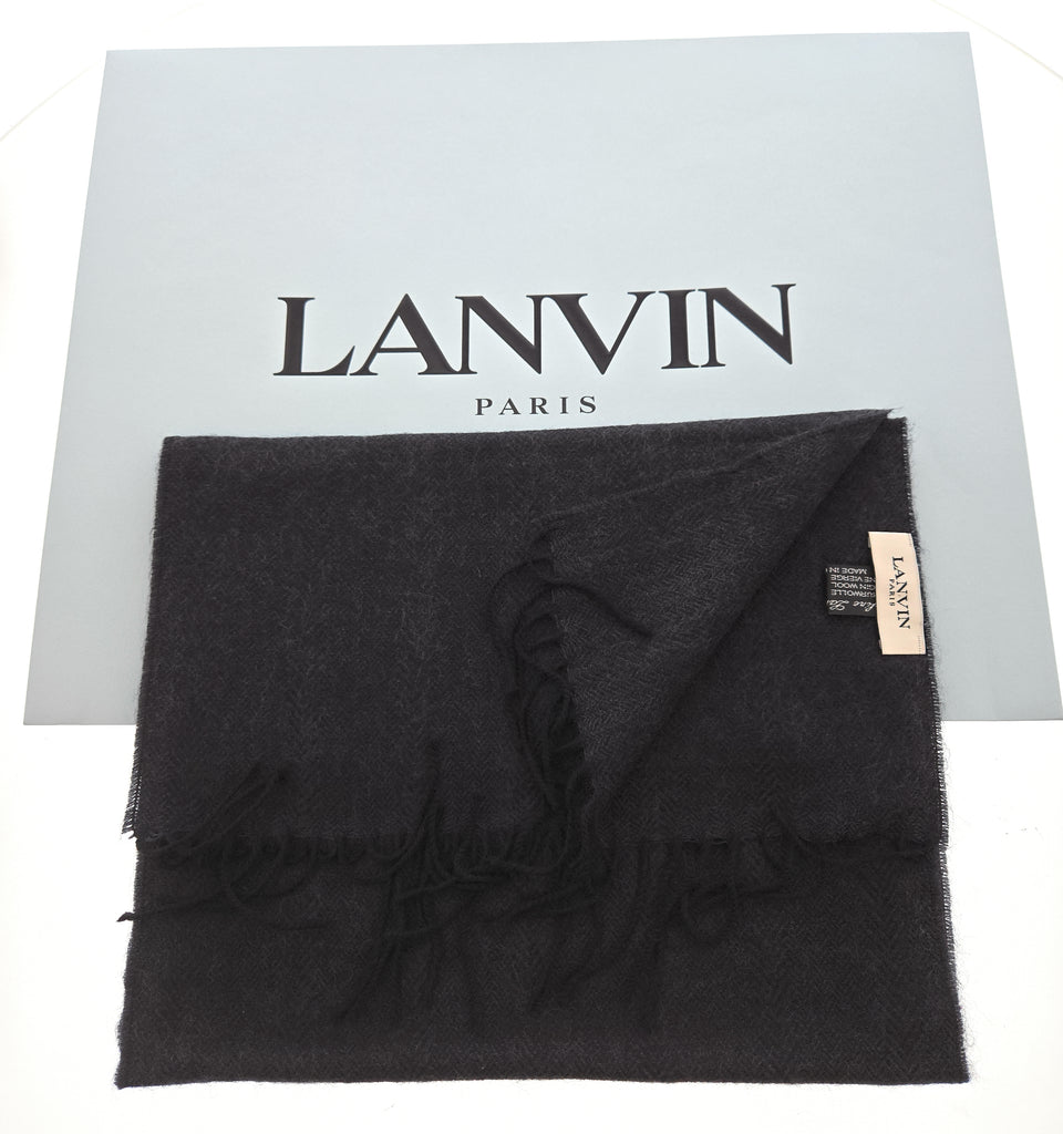 Lanvin Black Luxurious Modern Pure Wool Scarf