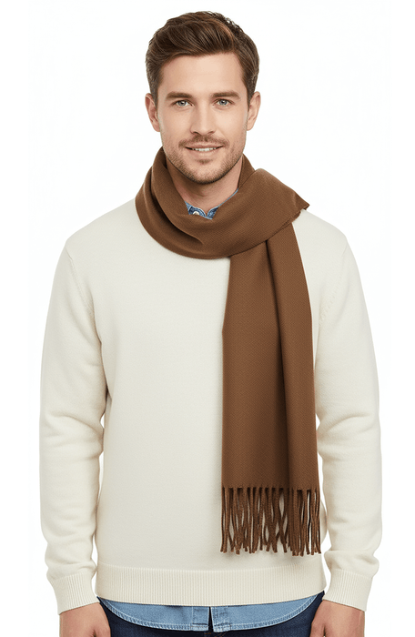 Lanvin Brown Luxurious Modern 100% Wool Scarf