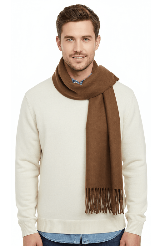 Lanvin Brown Luxurious Modern 100% Wool Scarf