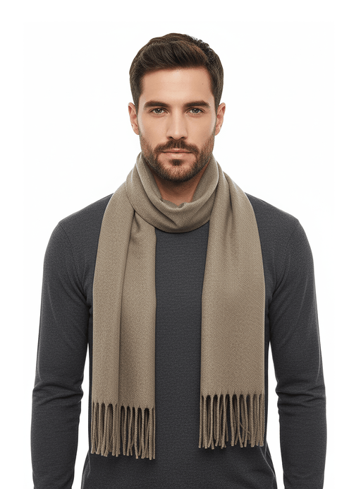 Lanvin Tan Luxurious Modern 100% Wool Scarf