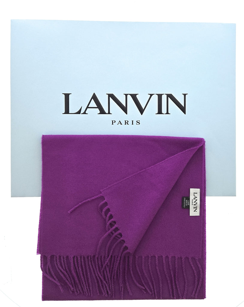 Lanvin Purple Luxurious Modern Pure Wool Scarf