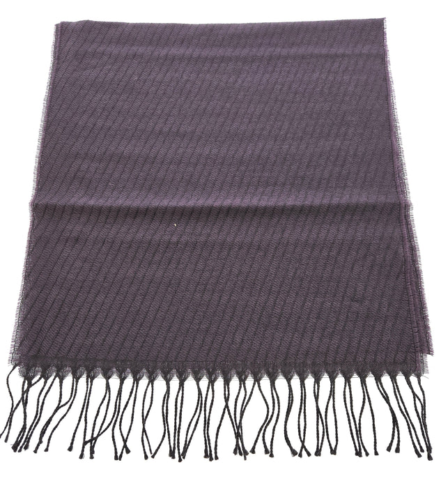 Lanvin 100% Wool Scarf – Elegant Purple Fringed Wrap