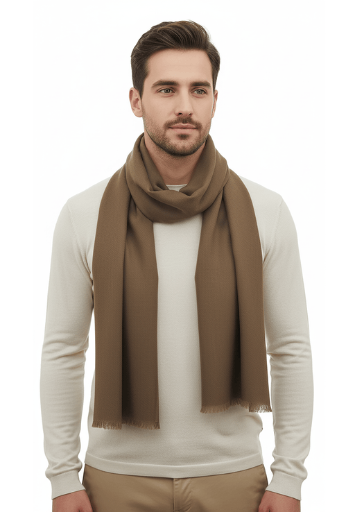Lanvin 100% Cashmere Scarf – Classic Brown Wrap, Ultra-Soft Luxury