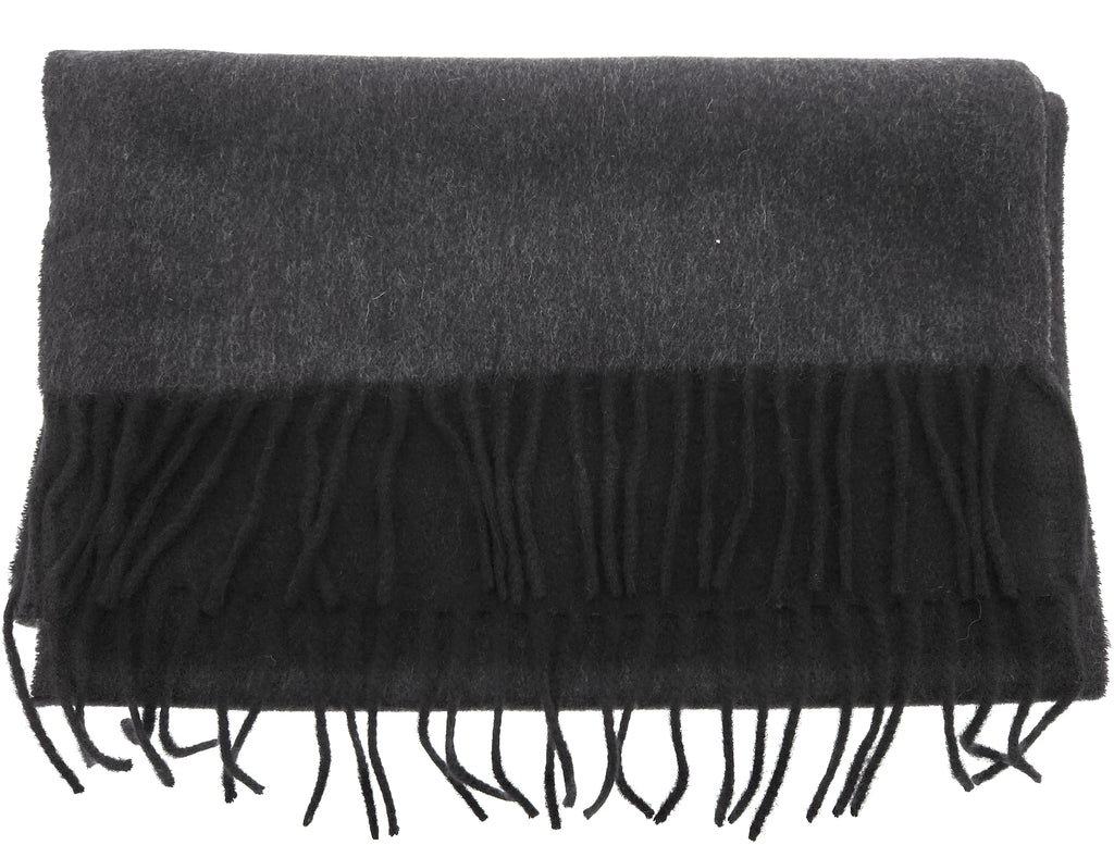 Lanvin Pure Cashmere Scarf – Soft Charcoal Grey Wrap,Fringed Elegance