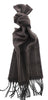 Lanvin 100% Wool Scarf – Brown Pinstripe, Lightweight Fringed Design