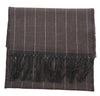 Lanvin Pure Wool Scarf – Brown Pinstripe, Lightweight Fringed Design