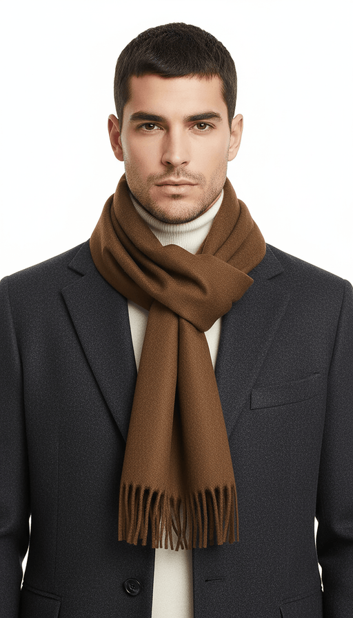 Lanvin Pure Cashmere Scarf – Classic Brown Wrap,  Luxuriously Soft