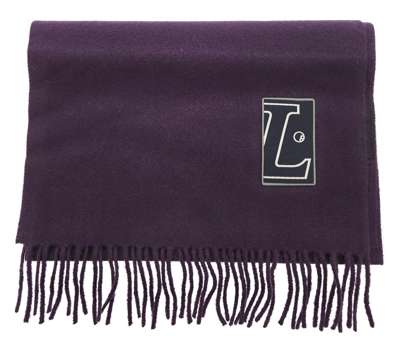 Lanvin Soft Luxurious 100% Wool Purple Fringe Scarf