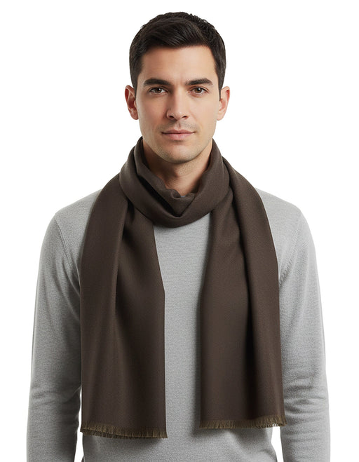 Lanvin 100% Cashmere Scarf – Luxurious Brown Wrap, Lightweight Elegance