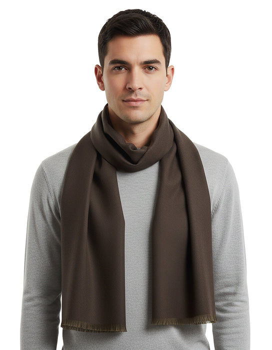Lanvin 100% Cashmere Scarf – Luxurious Brown Wrap, Lightweight Elegance