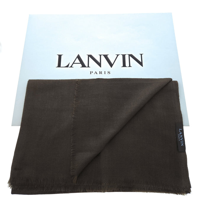 Lanvin 100% Cashmere Scarf – Luxurious Brown Wrap, Lightweight Elegance