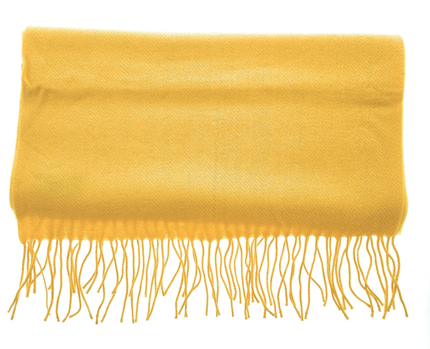 Lanvin Soft Luxurious Cashmere blend Yellow Fringe Scarf