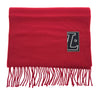 Lanvin Soft Luxurious Pure Wool Red Fringe Scarf