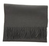 Lanvin Pure Wool Taupe Grey Scarf with Fringed Edges Luxury Accessory