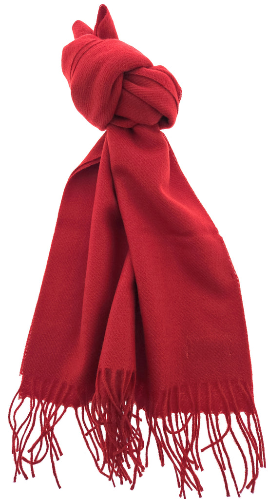 Lanvin Soft Luxurious Cashmere and Wool Red Fringe Scarf