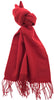 Lanvin Soft Luxurious Cashmere and Wool Red Fringe Scarf