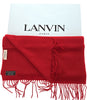 Lanvin Soft Luxurious Cashmere and Wool Red Fringe Scarf