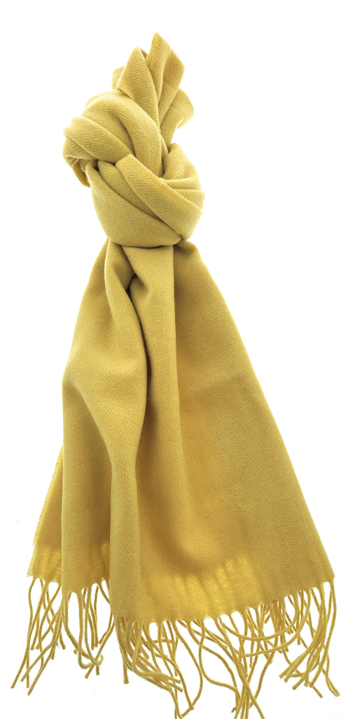 Lanvin Soft Luxurious Cashmere and Wool Yellow Fringe Scarf