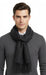 Luxurious Cashemere Blend Scarf with Fringed Ends -  Charcoal Grey