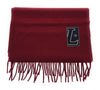 Lanvin Soft Luxurious Pure Wool Burgandy Red Fringe Scarf