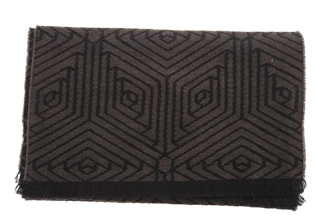 Lanvin 100% Wool Scarf with Geometric Pattern