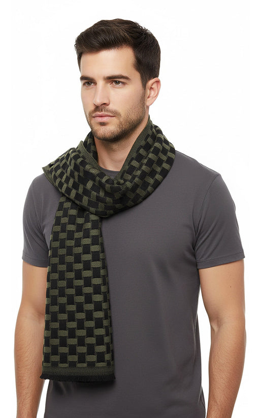 Lanvin Soft Luxurious 100% Wool Green Fringe Scarf