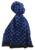 Lanvin Soft Luxurious 100% Wool Blue Fringe Scarf