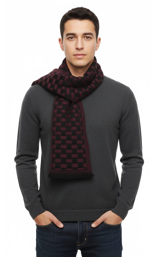 Lanvin Soft Luxurious 100% Wool Red Fringe Scarf