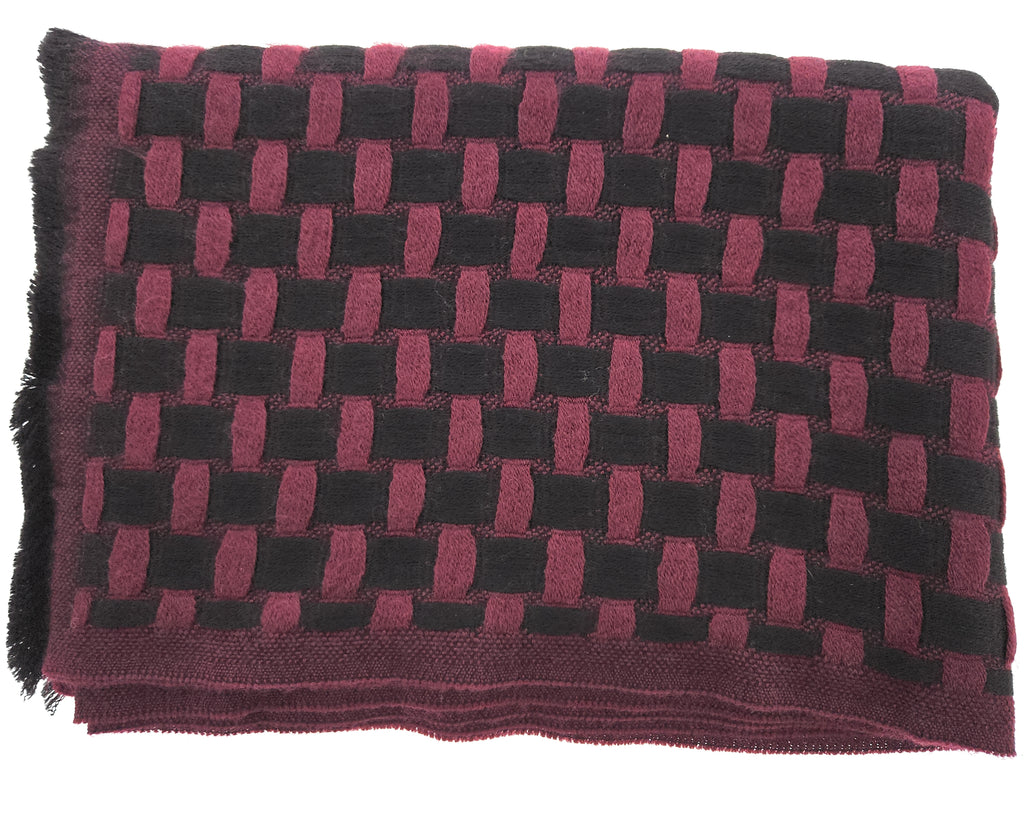 Lanvin Soft Luxurious Pure Wool Red Fringe Scarf