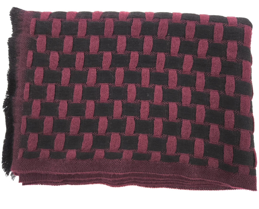 Lanvin Soft Luxurious 100% Wool Red Fringe Scarf