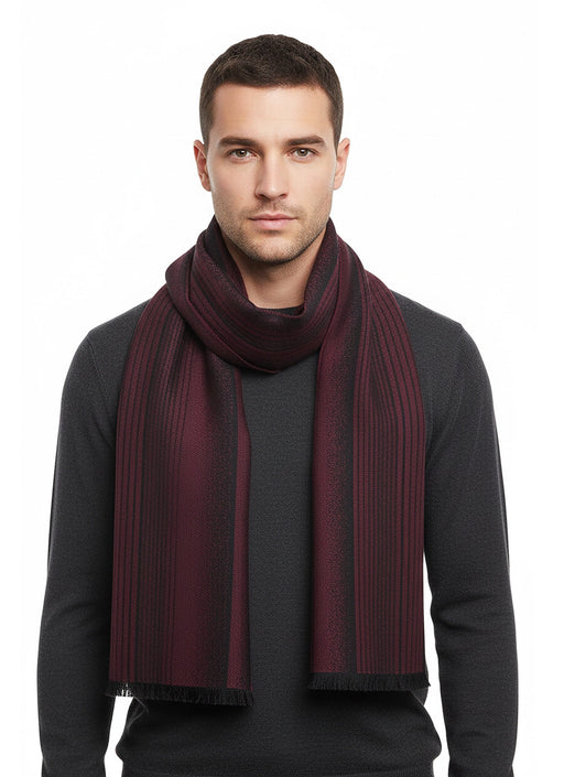 Lanvin Soft Luxurious 100% Wool red Fringe Scarf