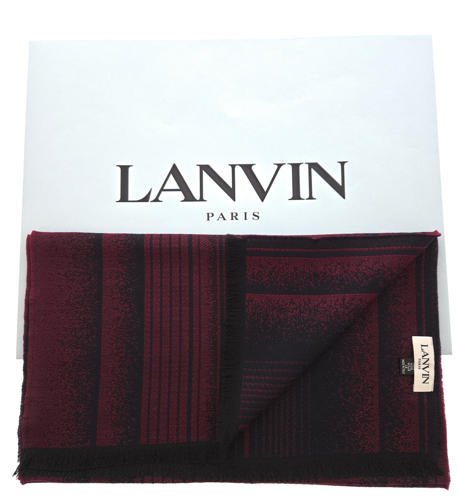 Lanvin Soft Luxurious Pure Wool red Fringe Scarf