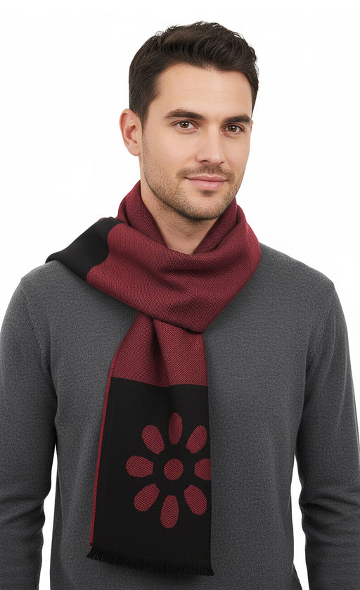 Lanvin Soft Luxurious 100% Wool Red Fringe Scarf