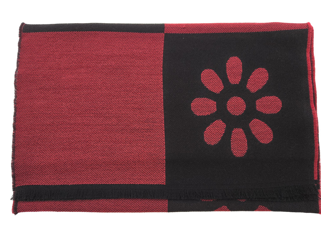 Lanvin Soft Luxurious Pure Wool Red Fringe Scarf