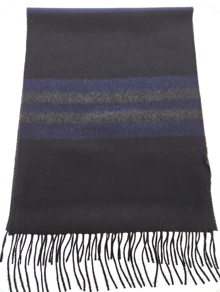 Lanvin Soft Luxurious Pure Cashmere Blue Fringe Scarf