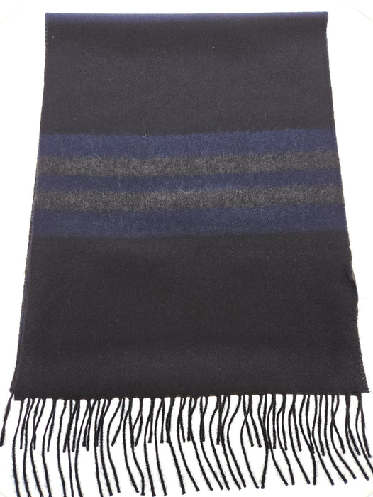 Lanvin Soft Luxurious 100% Cashmere Blue Fringe Scarf