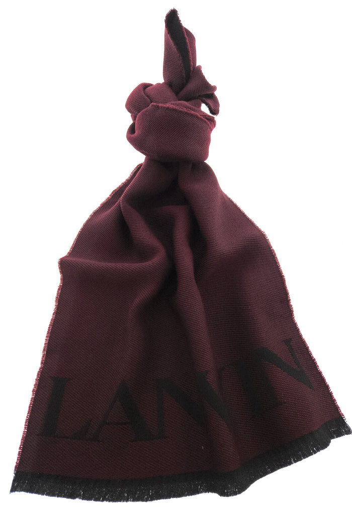 Lanvin Soft Luxurious 100% Wool Red Fringe Scarf