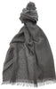 Lanvin Soft Luxurious Cashmere and Silk Gray Fringe Scarf