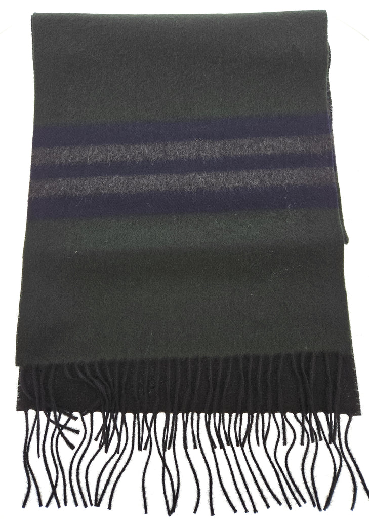 Lanvin Soft Luxurious Pure Cashmere Green Fringe Scarf