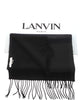 Lanvin Soft Luxurious Pure Cashmere Green Fringe Scarf