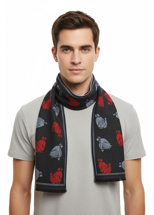 Lanvin Soft Luxurious 100% Wool Gray Fringe Scarf