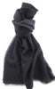 Lanvin Soft Luxurious 100% Wool Navy Fringe Scarf