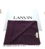 Lanvin Soft Luxurious Cashmere and Silk Purple Fringe Scarf