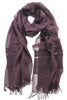 Lanvin Soft Luxurious Cashmere and Silk Purple Fringe Scarf