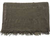 Lanvin Soft Luxurious Cashmere and Silk Olive Green Fringe Scarf