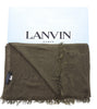 Lanvin Soft Luxurious Cashmere and Silk Olive Green Fringe Scarf