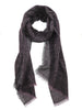 Lanvin Soft Luxurious Cashmere and Silk Purple Fringe Scarf